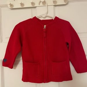 Organic cotton cardigan with heart embroidery